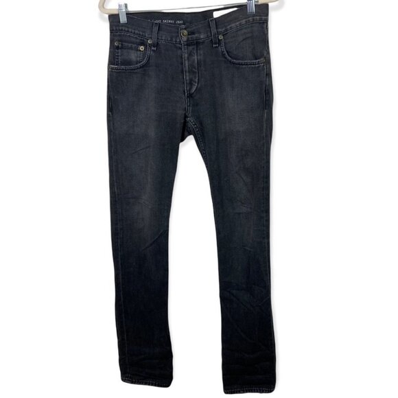 Rag and Bone Jay Skinny Jeans Button Fly Mens Size 30 Cotton Black RB‎ USA Denim - Picture 1 of 11
